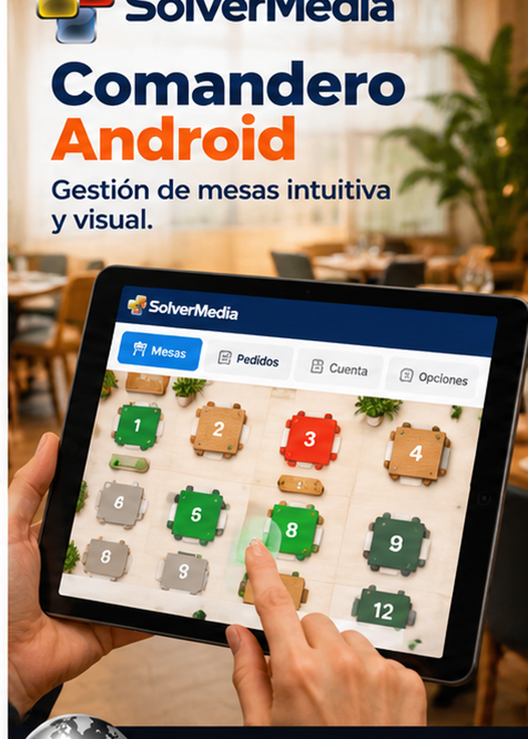 Gestión de mesas desde Comandero Android SolverMedia