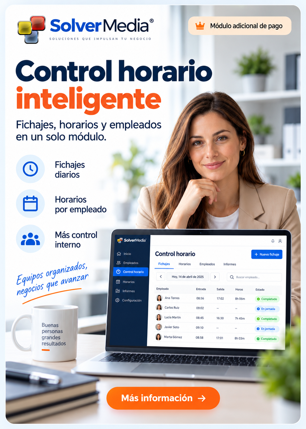 Control horario inteligente SolverMedia