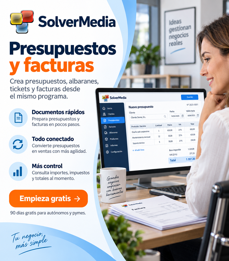 Presupuestos y facturas con SolverMedia