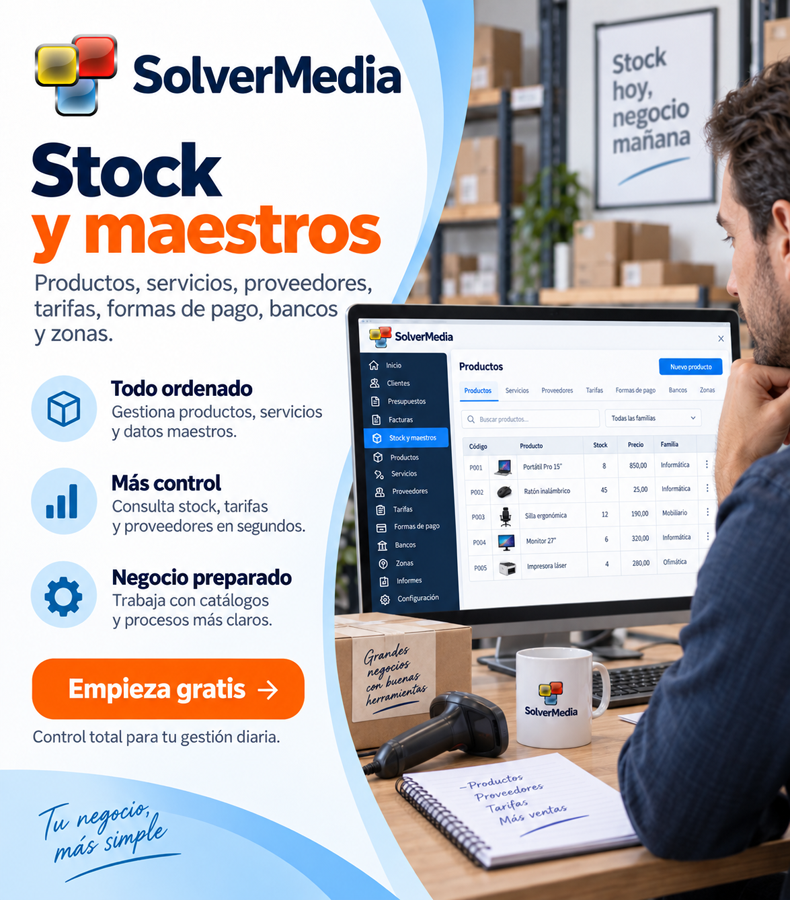 Stock y maestros con SolverMedia