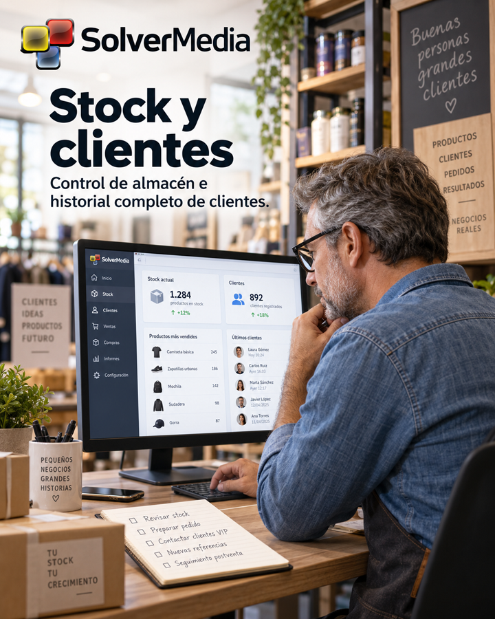 Stock y clientes con SolverMedia