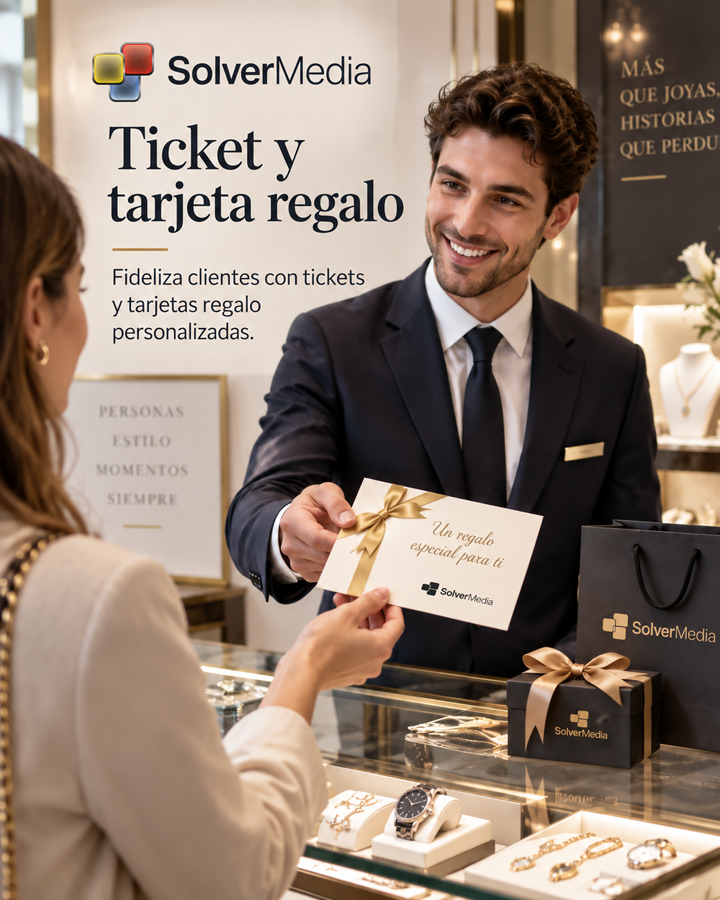 Ticket y tarjeta regalo con SolverMedia