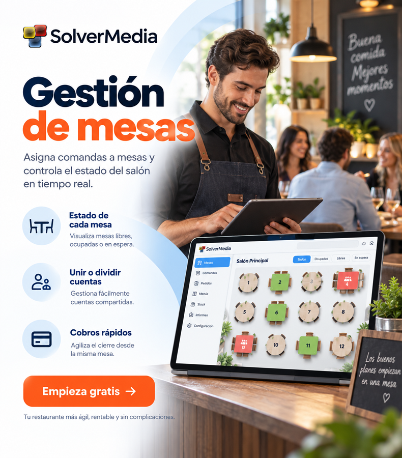 Gestión de mesas para restaurantes con SolverMedia