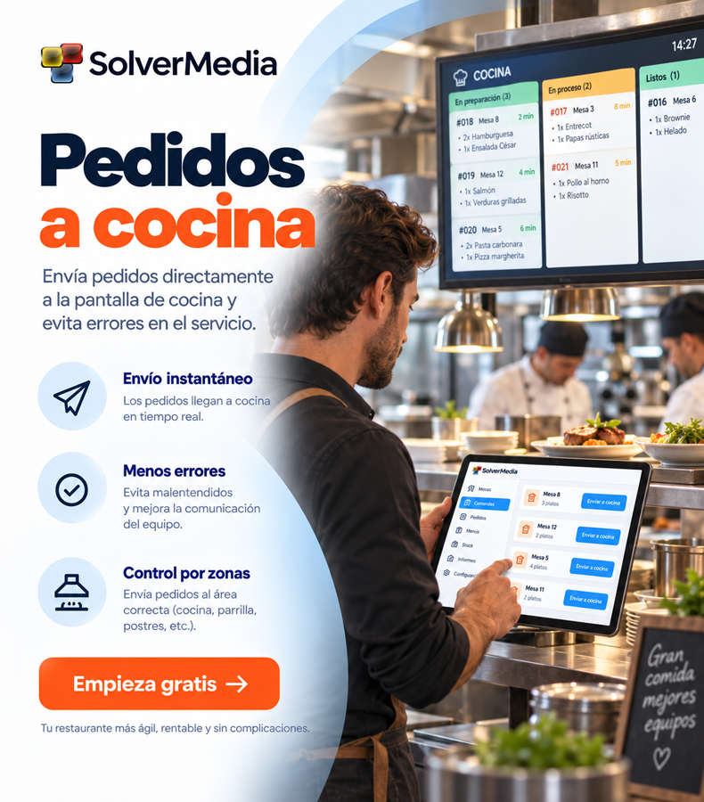 Pedidos a cocina con SolverMedia