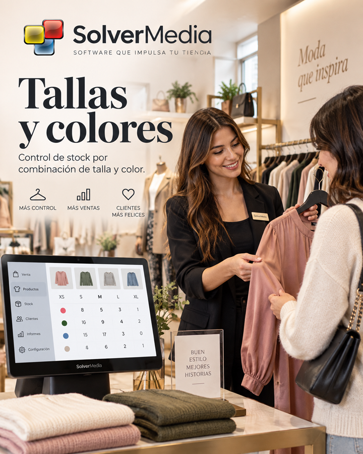 Tallas y colores con SolverMedia