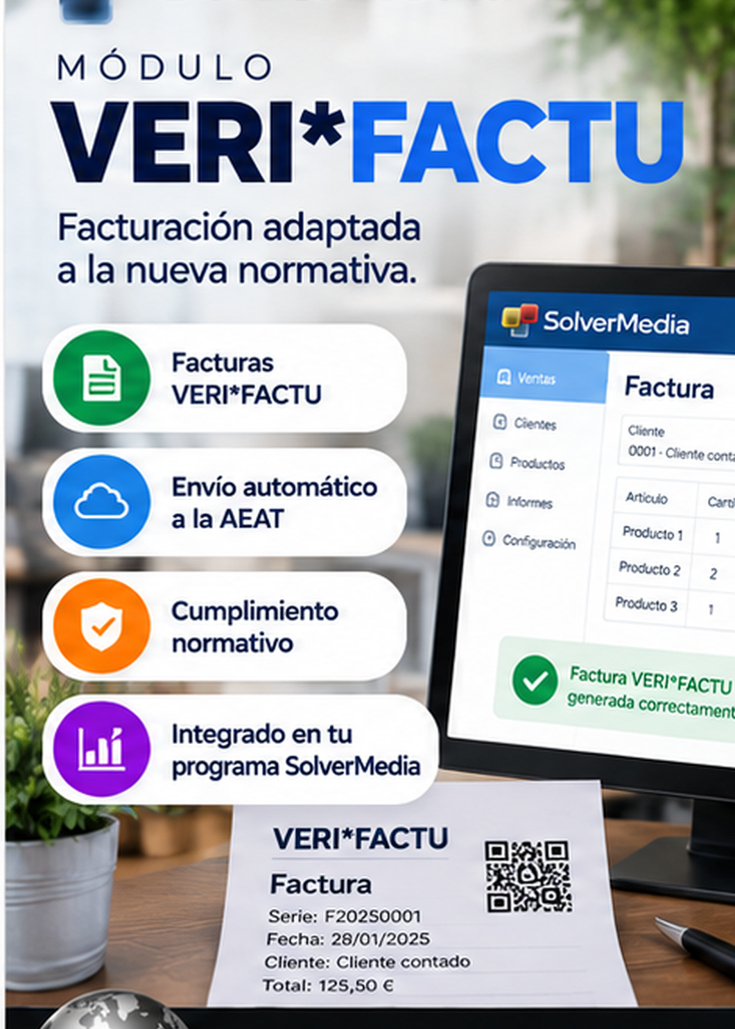 Módulo VERI*FACTU SolverMedia para facturación